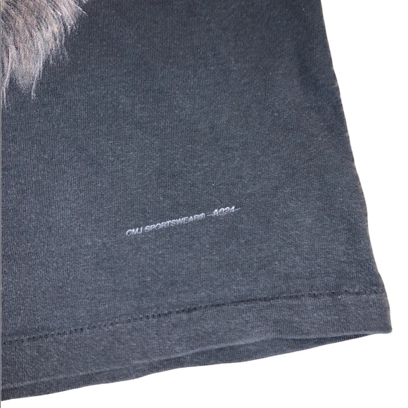 Vintage 90s Survival of the Fittest Biker Wolf Single Stitch Shirt CMJ - Picture 4 of 6